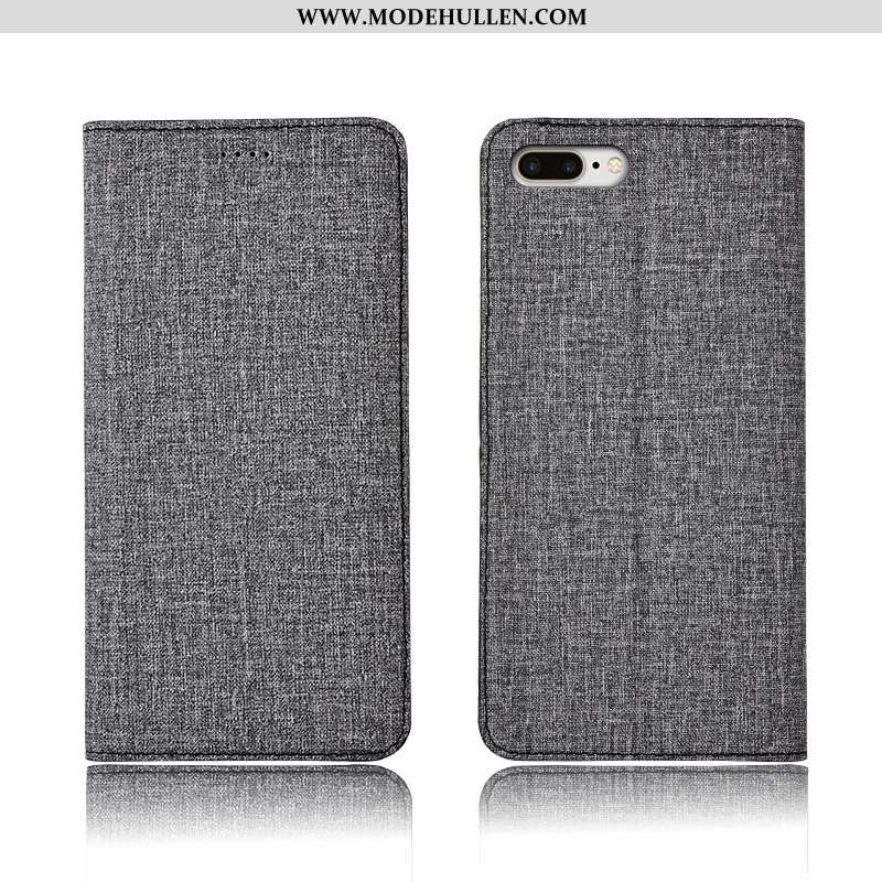 Hülle iPhone 8 Plus Schutz Baumwolle Und Leinen Handy Silikon Neu Lederhülle Schwarz