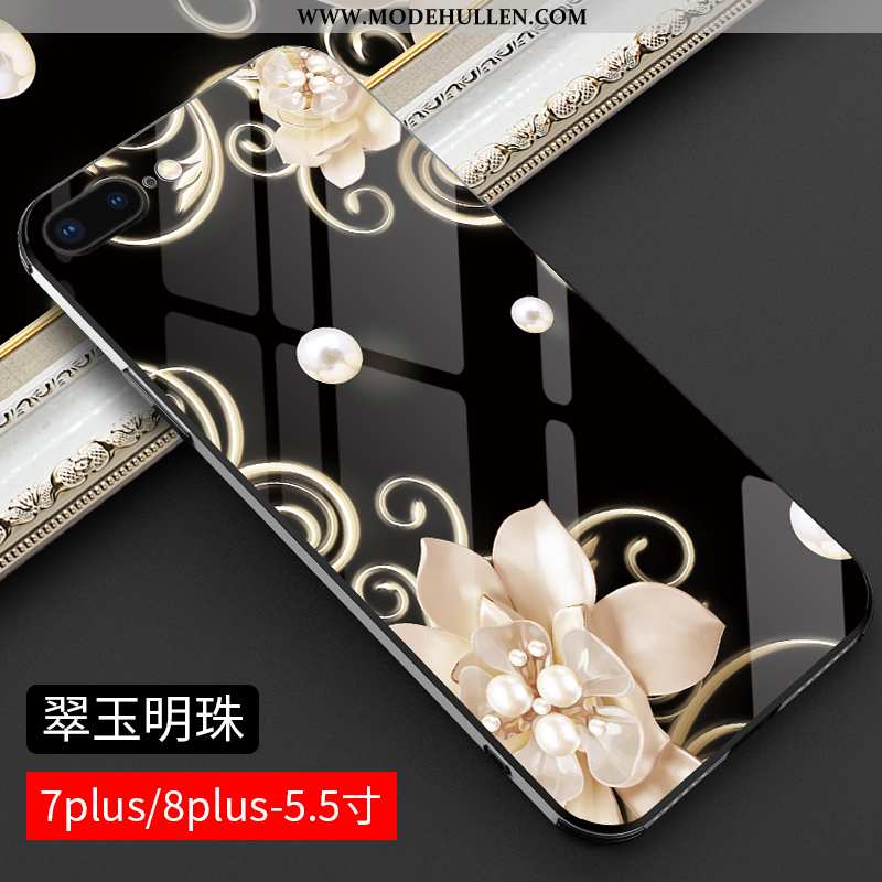 Hülle iPhone 8 Plus Schutz Glas Case Spiegel Fühlen Persönlichkeit Schwarz