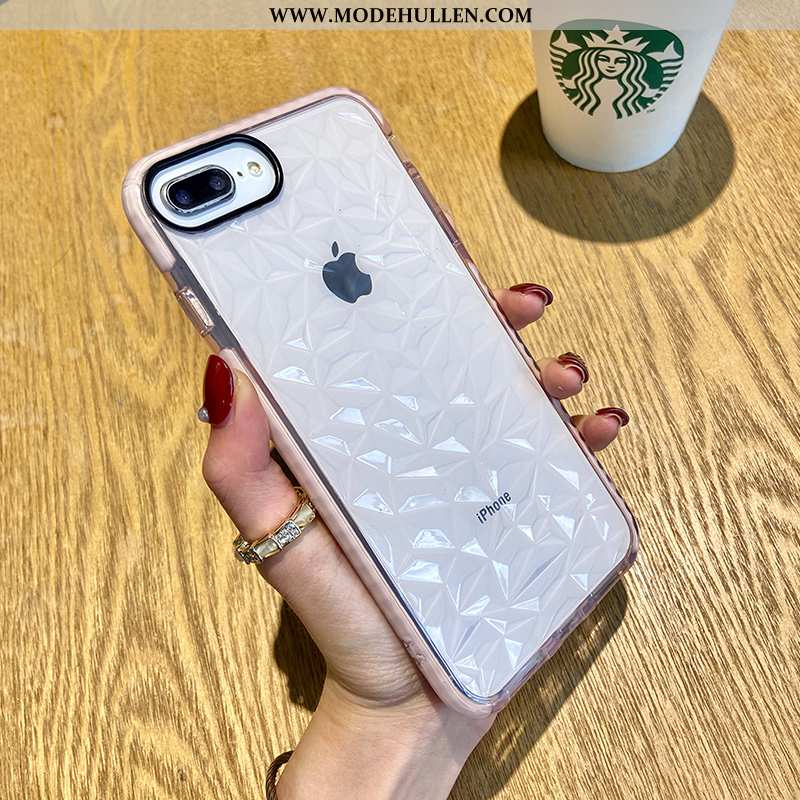 Hülle iPhone 8 Plus Schutz Transparent Silikon Diamantform Kreativ Einfassung Trend Grün