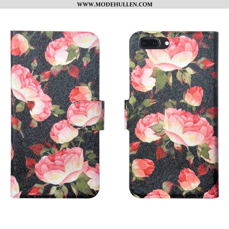 Hülle iPhone 8 Plus Silikon Schutz Lederhülle Einfach Folio Trend Handy Rosa