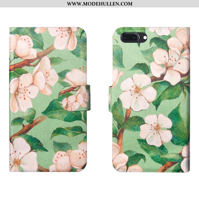 Hülle iPhone 8 Plus Silikon Schutz Lederhülle Einfach Folio Trend Handy Rosa