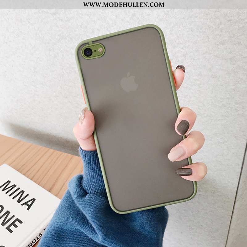 Hülle iPhone 8 Plus Transparent Nubuck Trend Schutz Blau Silikon Persönlichkeit