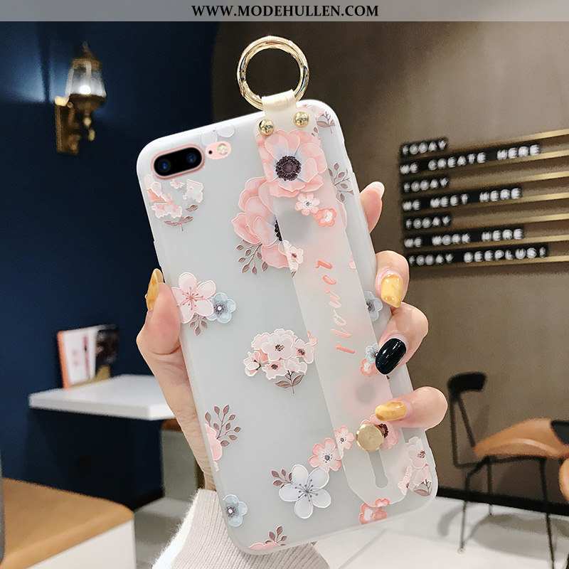 Hülle iPhone 8 Plus Trend Weiche Anti-sturz Hängender Hals Case Hängende Verzierungen Handy Rosa