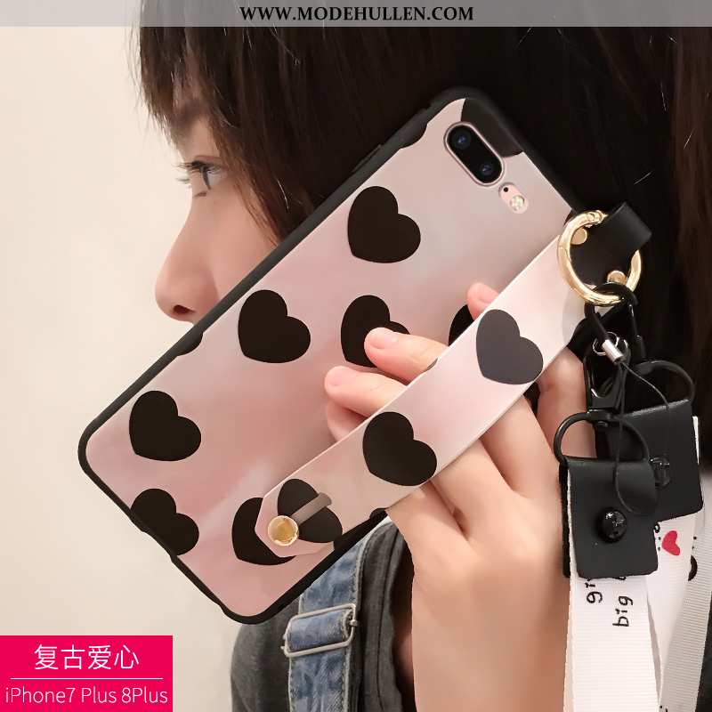 Hülle iPhone 8 Plus Weiche Silikon Alles Inklusive Case Nubuck Schwarz Trend