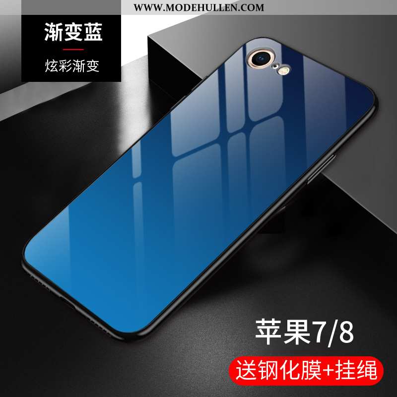 Hülle iPhone 8 Schutz Glas Case Persönlichkeit Farbverlauf Grenze Silikon Lila