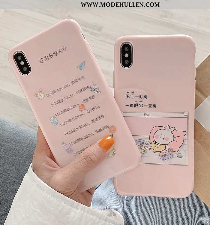 Hülle iPhone X Dünne Silikon Pulver Super Handy Case Weiche Rosa