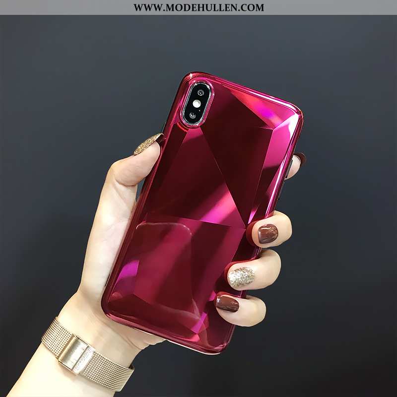 Hülle iPhone X Mode Luxus Rot Schutz Handy Einfarbig Rote