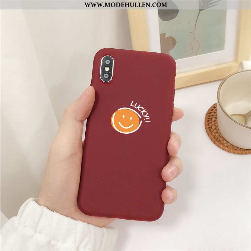 Hülle iPhone X Nubuck Weiche Silikon Handy Mini Case Rote