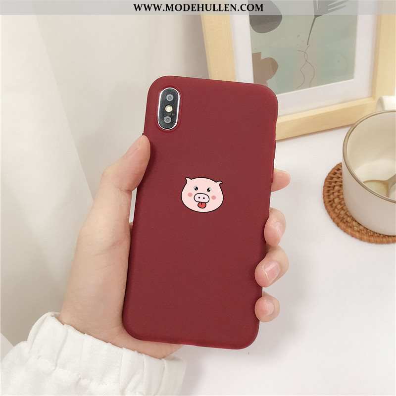 Hülle iPhone X Nubuck Weiche Silikon Handy Mini Case Rote