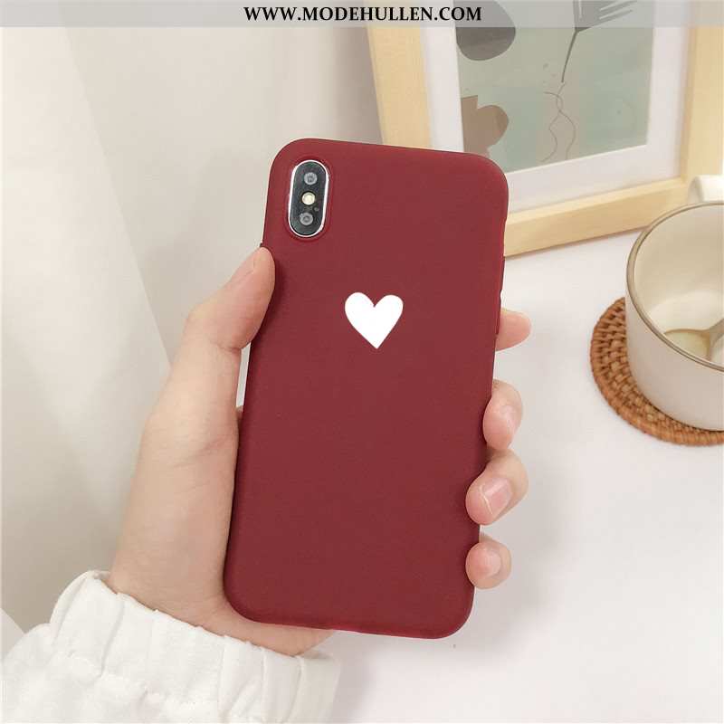 Hülle iPhone X Nubuck Weiche Silikon Handy Mini Case Rote