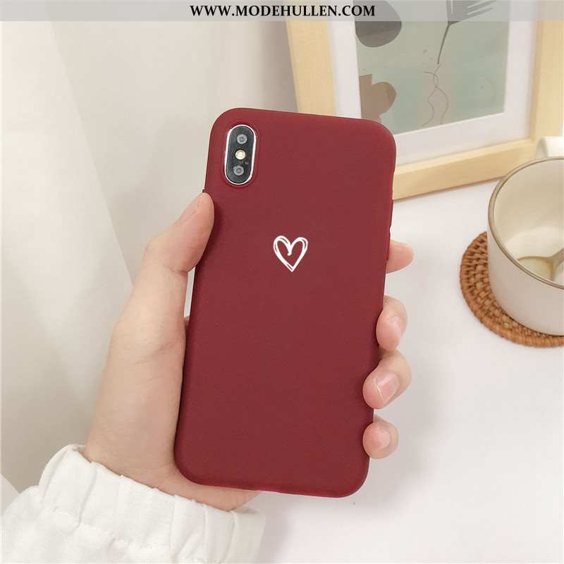 Hülle iPhone X Nubuck Weiche Silikon Handy Mini Case Rote