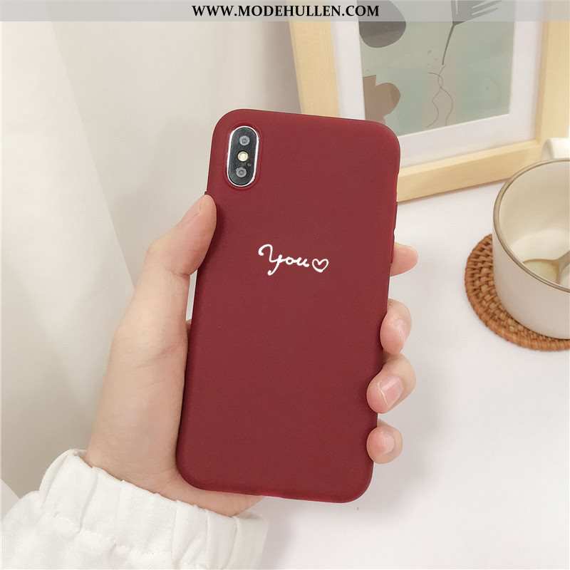 Hülle iPhone X Nubuck Weiche Silikon Handy Mini Case Rote