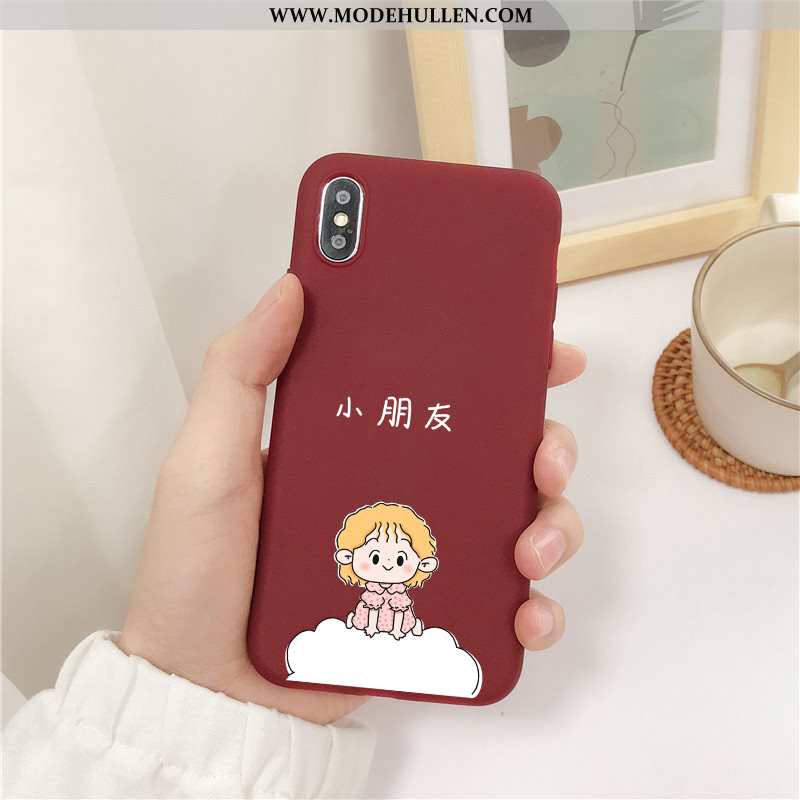 Hülle iPhone X Nubuck Weiche Silikon Handy Mini Case Rote