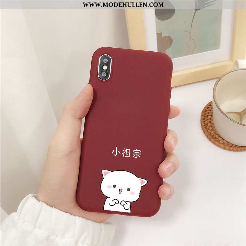 Hülle iPhone X Nubuck Weiche Silikon Handy Mini Case Rote