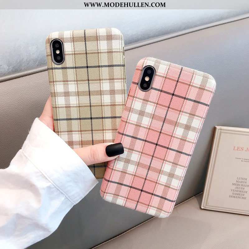 Hülle iPhone X Persönlichkeit Plüsch Wind Case Mini Handy Rosa