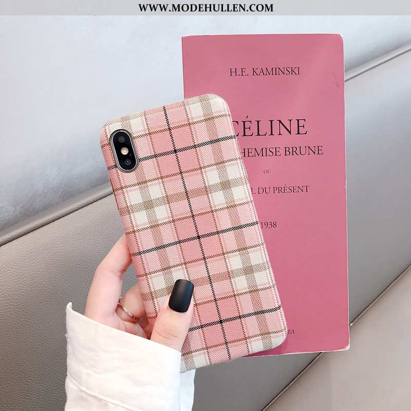 Hülle iPhone X Persönlichkeit Plüsch Wind Case Mini Handy Rosa