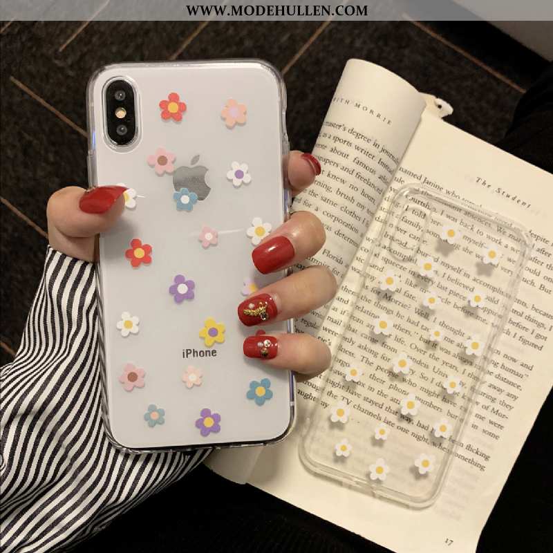 Hülle iPhone X Transparent Silikon Anti-sturz Weiß Chrysanthemes Alles Inklusive Weiße