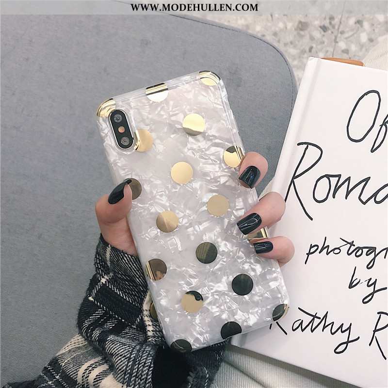 Hülle iPhone X Weiche Liebe Handy Case Gold Weiß Weiße