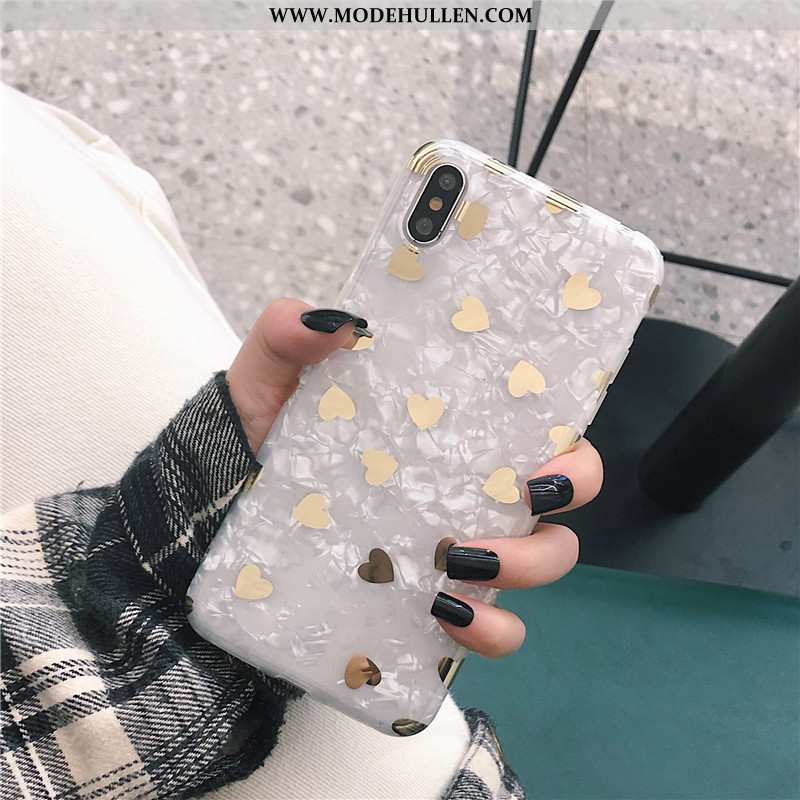 Hülle iPhone X Weiche Liebe Handy Case Gold Weiß Weiße