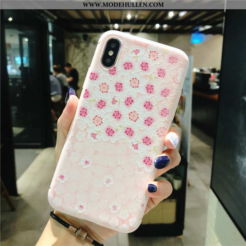 Hülle iPhone X Weiche Silikon Case Rosa Mini Neu Hängende Verzierungen