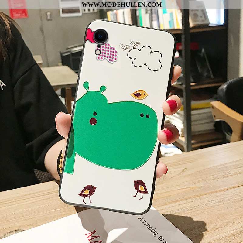 Hülle iPhone Xr Nette Weiche Persönlichkeit Alles Inklusive Karikatur Anti-sturz Grün