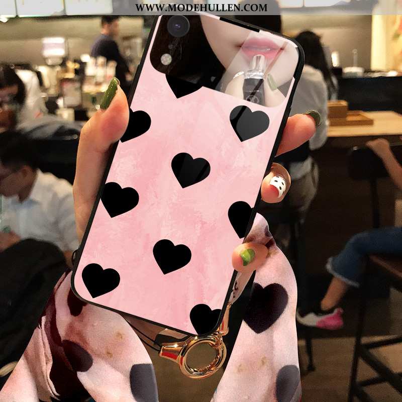 Hülle iPhone Xr Trend Glas Liebe Netto Rot Einfach Case Rosa