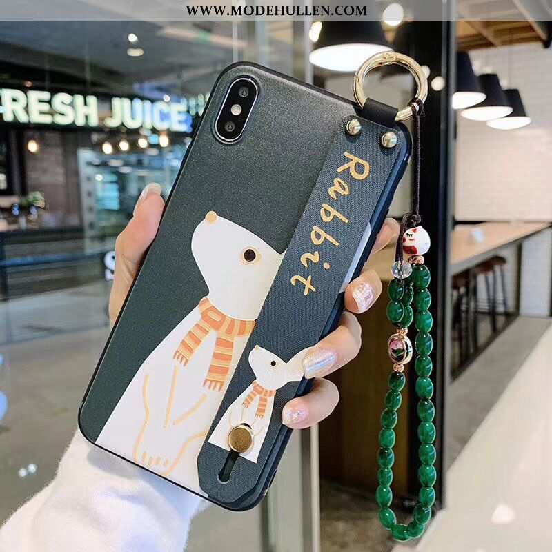 Hülle iPhone Xs Karikatur Nette Case Häschen Schutz Armbänder Grün