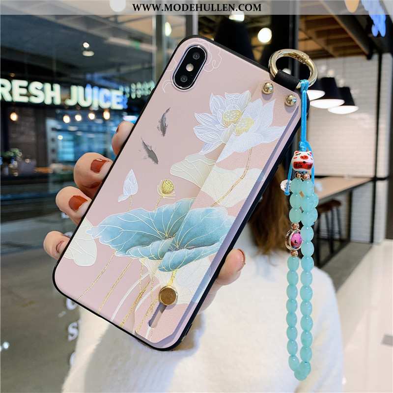 Hülle iPhone Xs Kreativ Retro Schutz Alles Inklusive Case Blumen Weiße