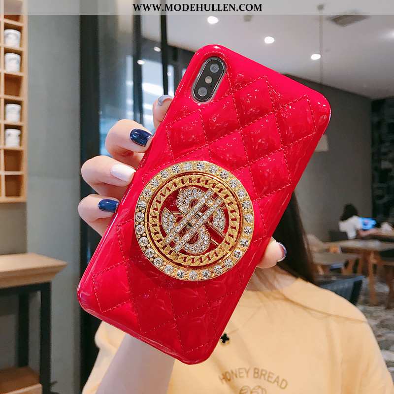 Hülle iPhone Xs Lederhülle Schutz Case Handy Netto Rot Gold Weiße
