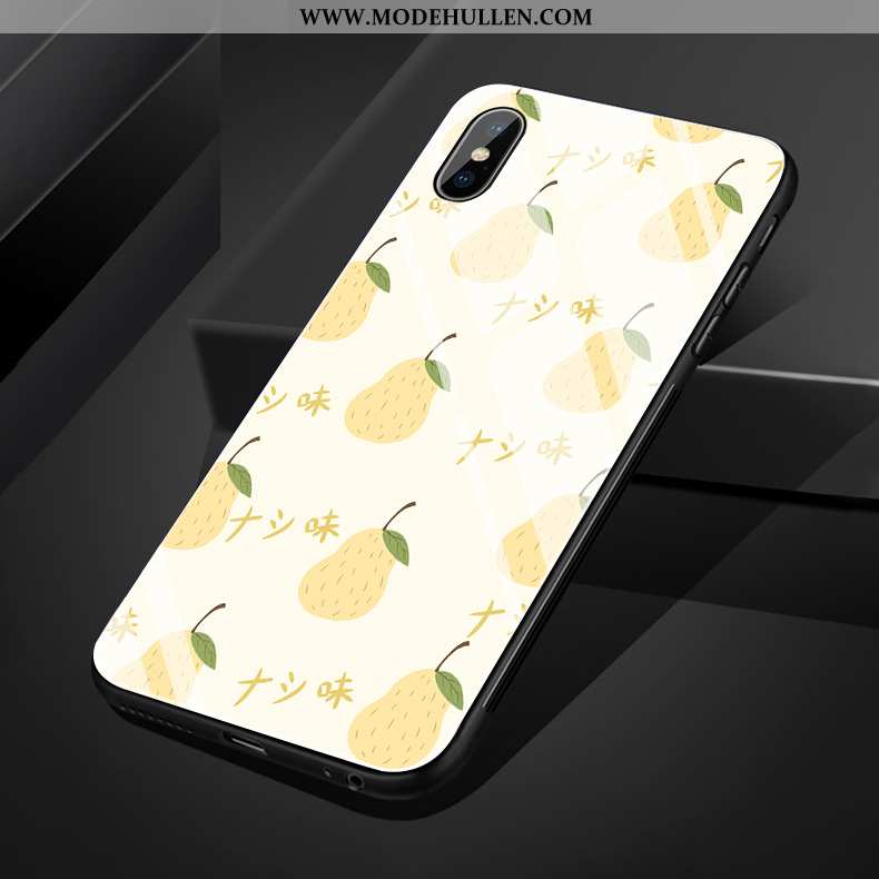 Hülle iPhone Xs Max Glas Weiche Frucht Kuh Case Grün