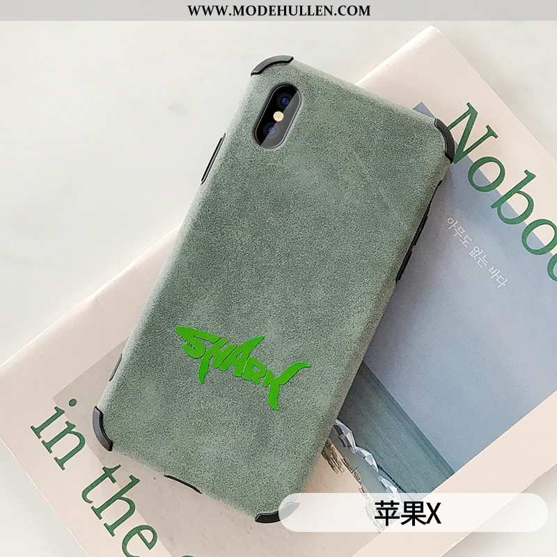 Hülle iPhone Xs Max Kreativ Super Schutz Weiche Case Peau De Daim Türkis