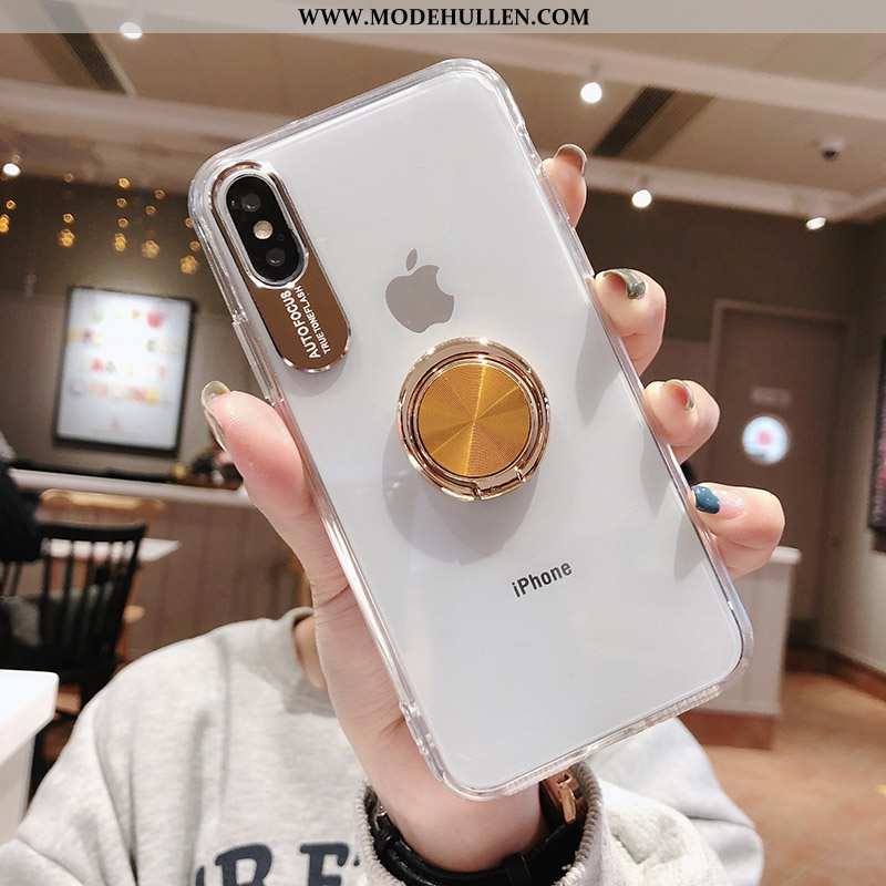 Hülle iPhone Xs Max Kreativ Weiche Halterung Handy Dunkelblau Case Ring