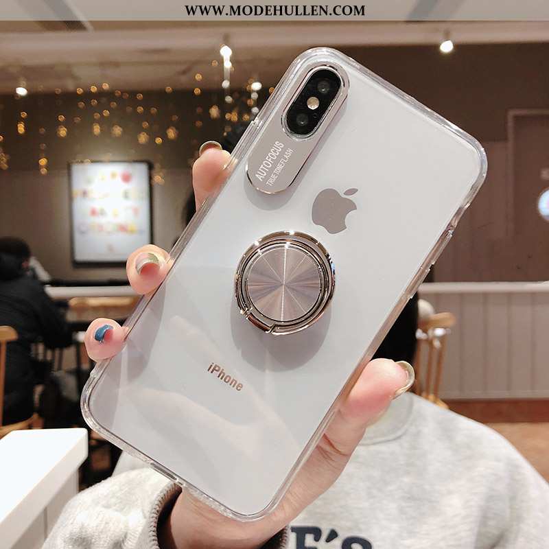 Hülle iPhone Xs Max Kreativ Weiche Halterung Handy Dunkelblau Case Ring