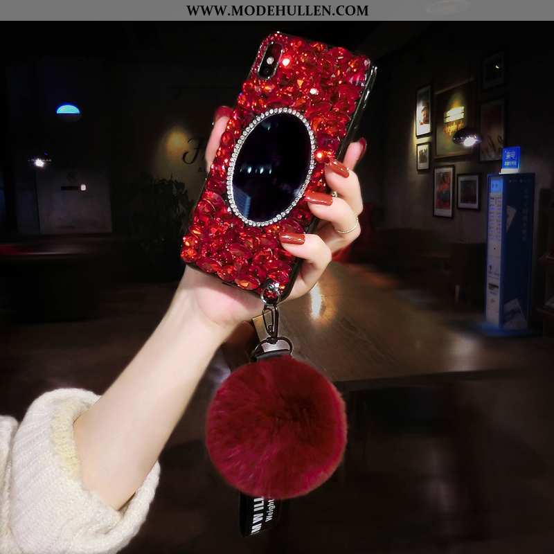 Hülle iPhone Xs Max Luxus Trend Rot Handy Netto Rot Strass Rote
