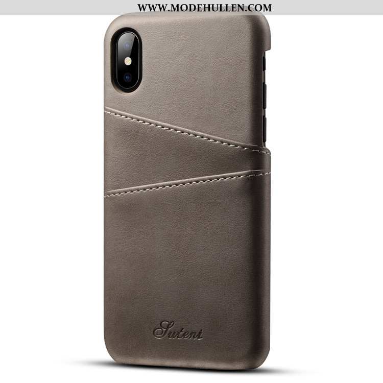 Hülle iPhone Xs Max Muster Weiche Handy Kuh Einfach Karte Mini Braun