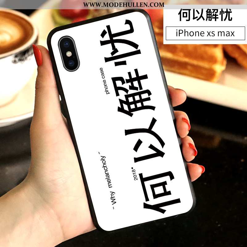 Hülle iPhone Xs Max Nette Silikon Case Persönlichkeit Weiß Kreativ Handy Weiße