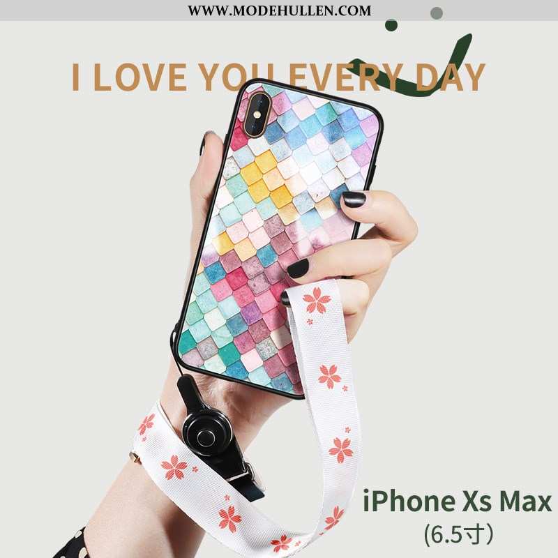 Hülle iPhone Xs Max Silikon Glas Trend Handy Neu Grün