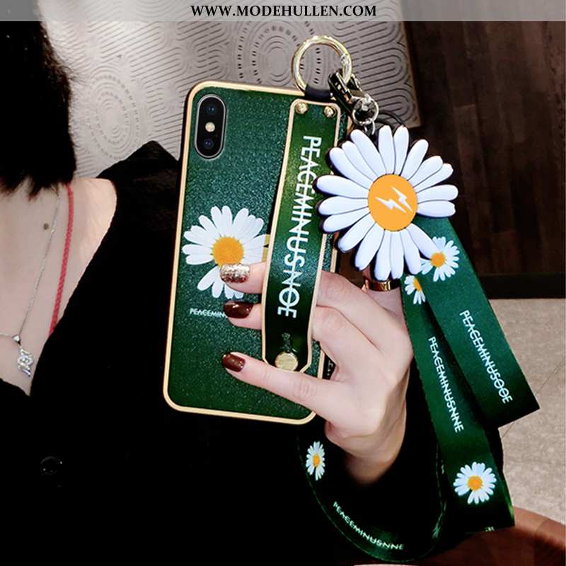 Hülle iPhone Xs Max Trend Silikon Kreativ Anti-sturz Chrysanthemes Wind Grün