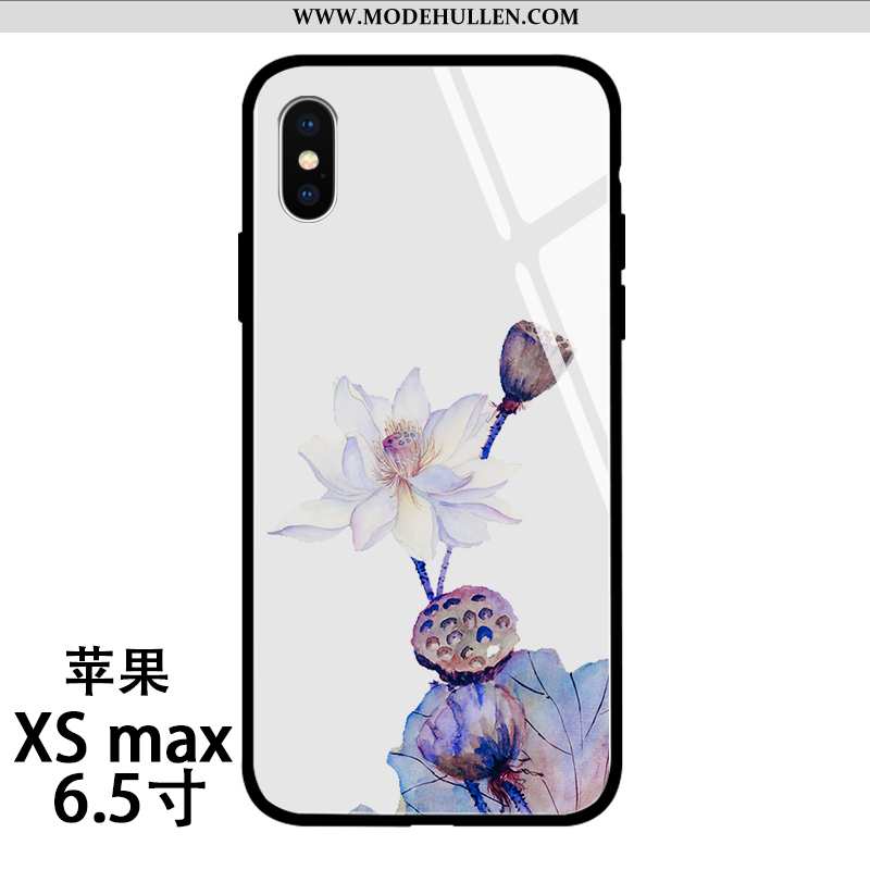 Hülle iPhone Xs Max Weiche Silikon Kreativ Handy Rosa Karpfen Blumen