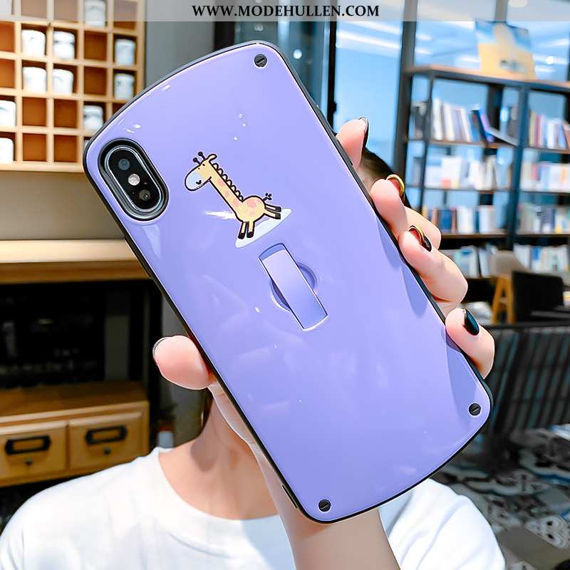 Hülle iPhone Xs Nette Mode Unsichtbar Kreativ Lila Mini Anti-sturz