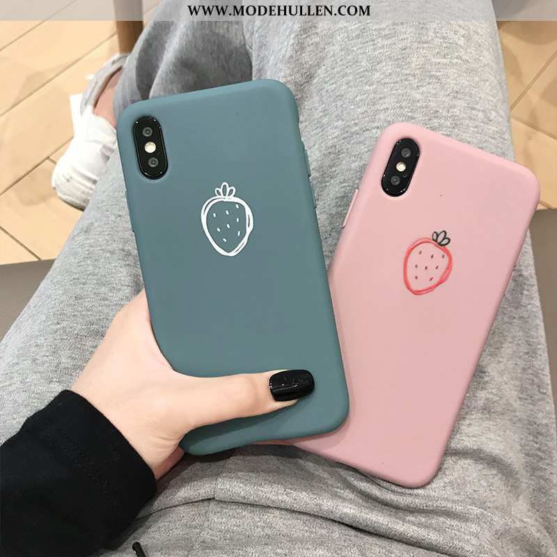 Hülle iPhone Xs Schutz Weiche Case Handy Einfach Rosa Frisch