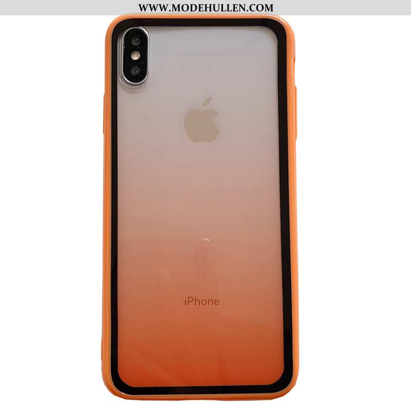 Hülle iPhone Xs Transparent Persönlichkeit Kreativ Weiche Case Farbverlauf Anti-sturz Orange