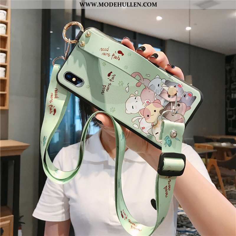 Hülle iPhone Xs Trend Weiche Handy Case Anti-sturz Karikatur Grün