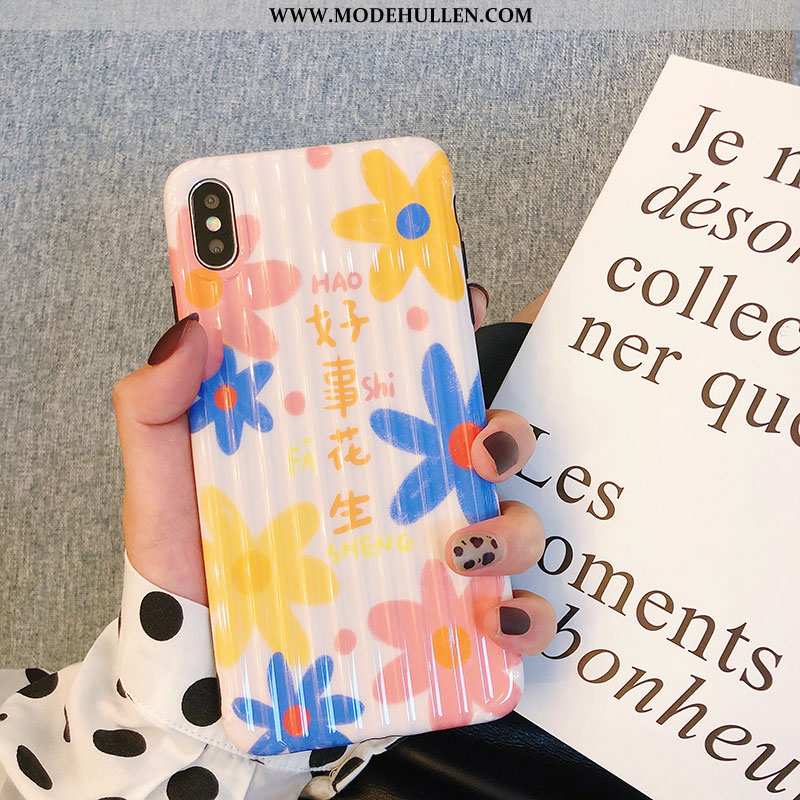 Hülle iPhone Xs Trend Weiche Reisen Blumen Gelb Anti-sturz Gelbe