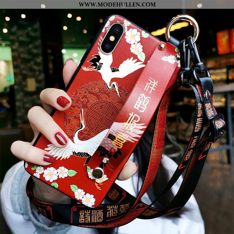 Hülle iPhone Xs Weiche Schutz Handy Chinesische Art Anti-sturz Trend Blau