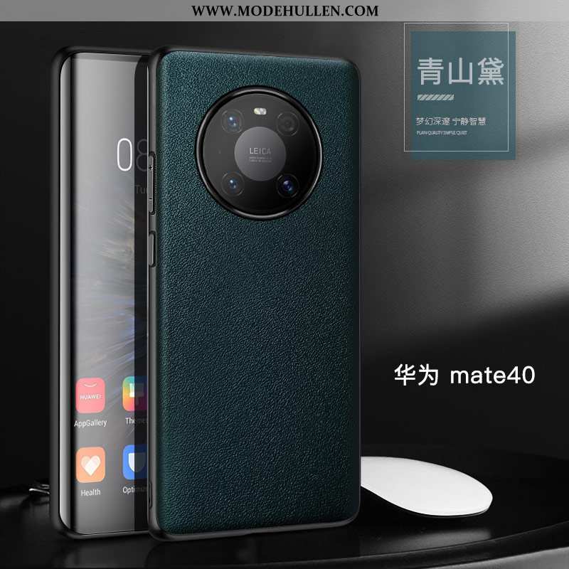 Hülle Huawei Mate 40 Leder Trend Kuh Neu Anti-sturz Handy Schutz Grün