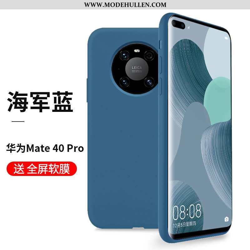 Hülle Huawei Mate 40 Pro Dünne Silikon Persönlichkeit Blau Weiche High-end Alles Inklusive