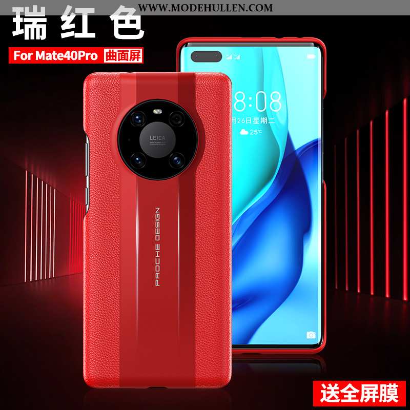 Hülle Huawei Mate 40 Pro Lederhülle Schutz High-end Angepasst Anti-sturz Case Rote