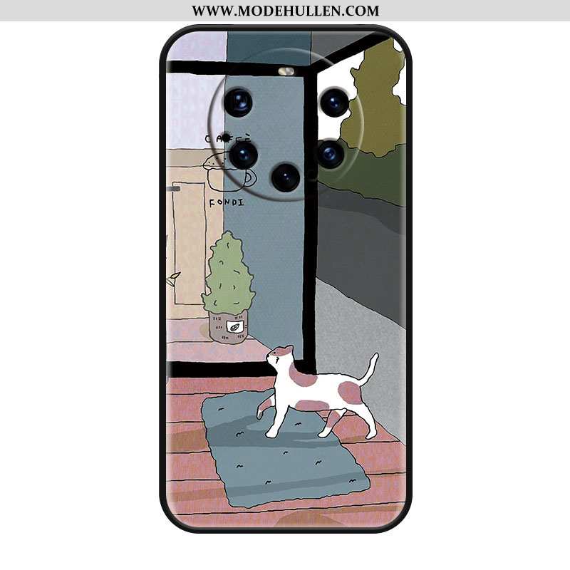 Hülle Huawei Mate 40 Pro+ Nette Silikon Katzen Grün Karikatur Prägung Case