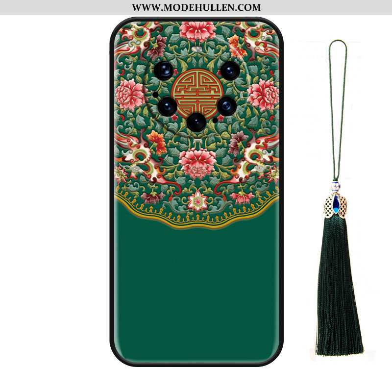 Hülle Huawei Mate 40 Pro+ Persönlichkeit Prägung Case Palast Chinesische Art Retro Grün